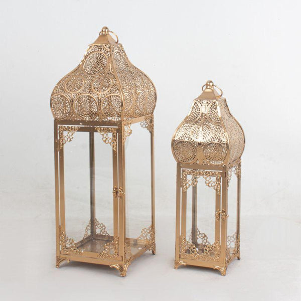 Metal Lanterns Set - Gold - 110111943 - By Alhome - ALHOME