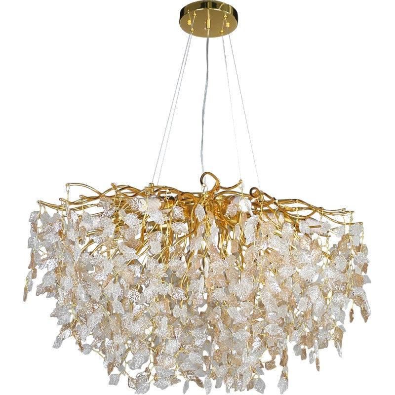 Modern Chandelier, Gold+Honey+Transparent - E14*13L - Diameter 80 Cm - ALHOME