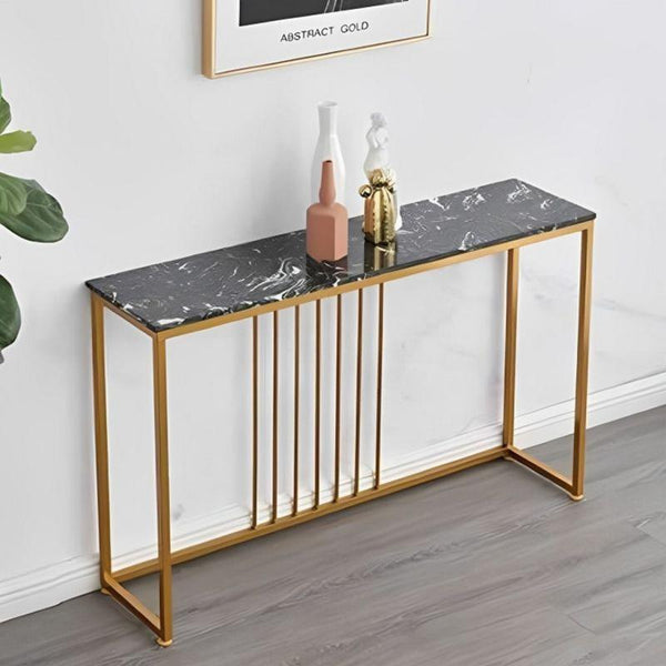 Modern Industrial Iron and Marble Console Table By Alhome - ALHOME