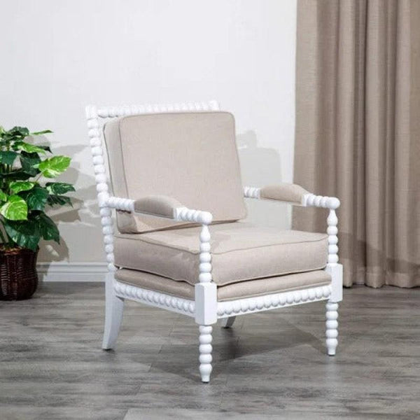 Beige Linen Accent Chair By Alhome - ALHOME