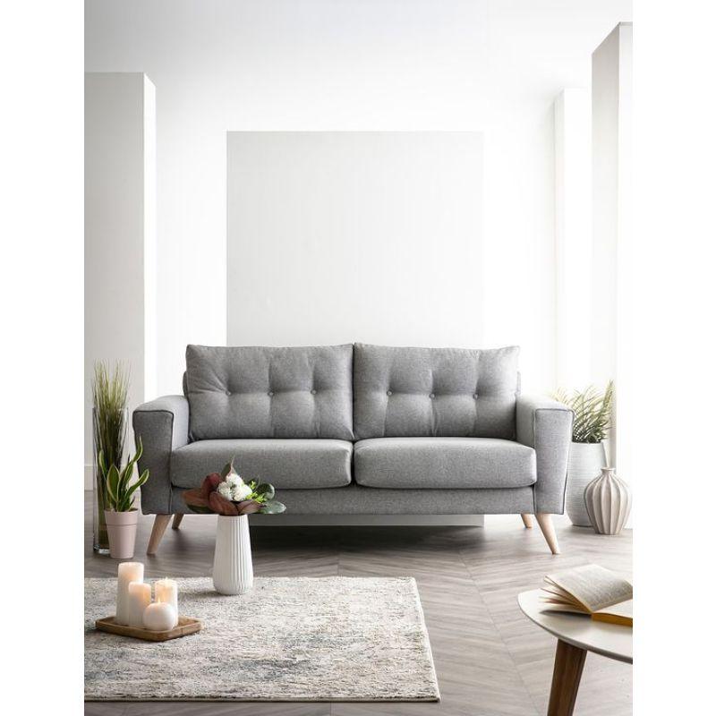 Slate Gray Velvet 2-Seater Sofa Swedish Wood By Alhome - ALHOME