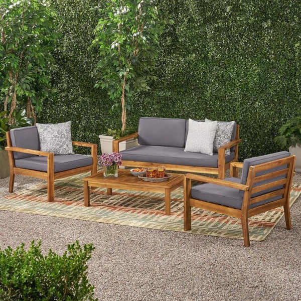 TerraZen 4-Piece Grey Outdoor Seating Set By Alhome - Zrafh.com - Your Destination for Baby & Mother Needs in Saudi Arabia