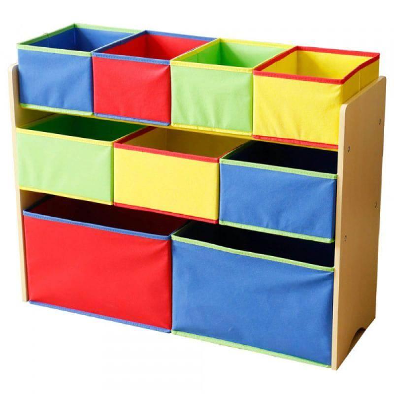 Dreeba Kids Toy Organizer With 9 Storage Fabric Bins - multicolore- 