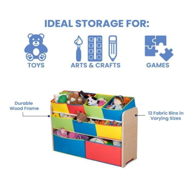 Dreeba Kids Toy Organizer With 9 Storage Fabric Bins - Colorful - 