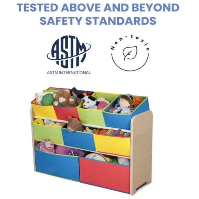 Dreeba Kids Toy Organizer With 9 Storage Fabric Bins - Colorful - 