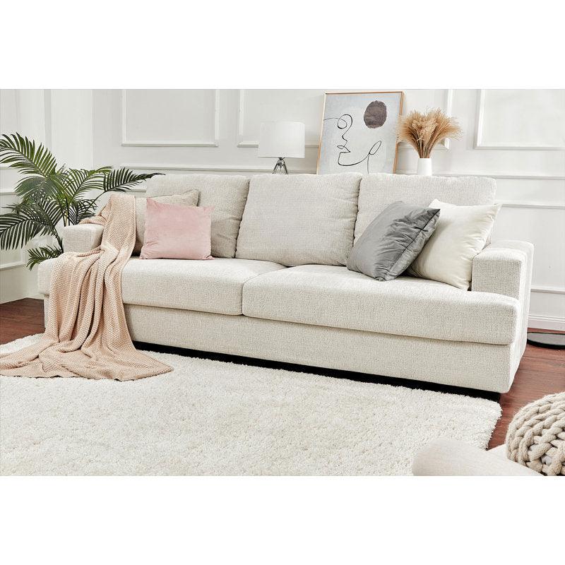 Timeless Comfort: 3-Seater Linen Sofa in Beige By Alhome - ALHOME