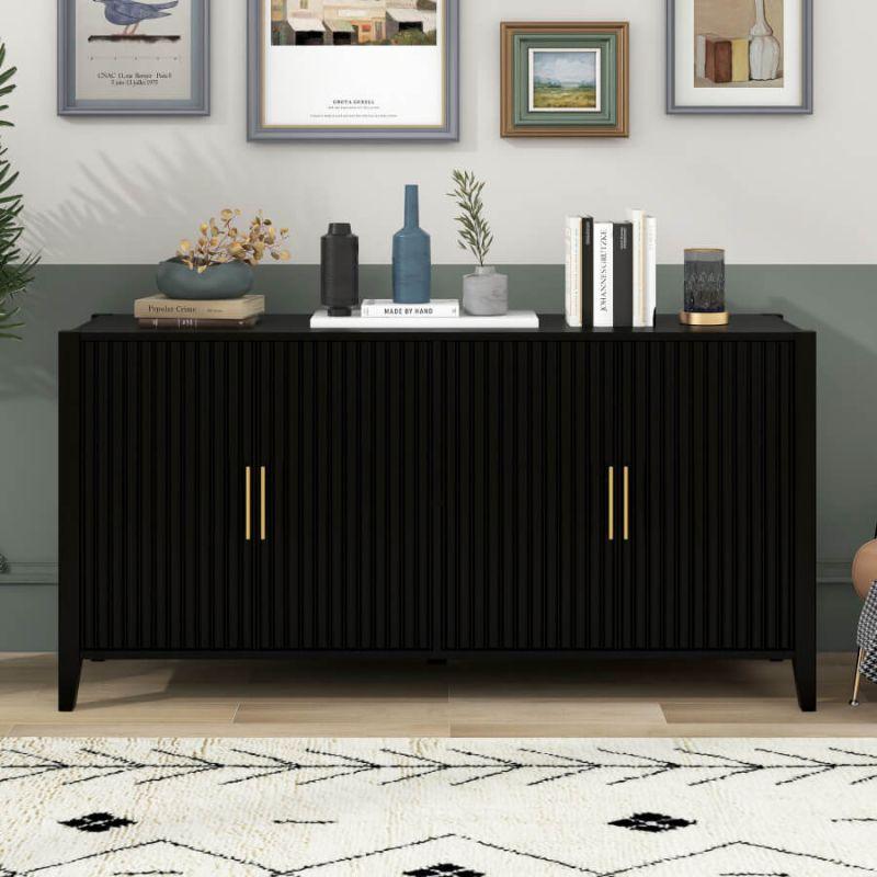 Sleek Black MDF Buffet by Alhome - ALHOME