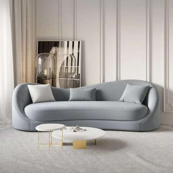 Velvet Opulence: 3-Seater Sofa in Elegant Gray By Alhome - ALHOME