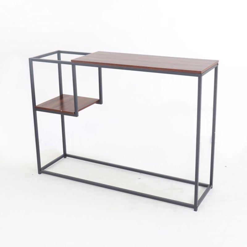 Metal Console With 2 Wooden Surfaces - Brown By Alhome - ALHOME