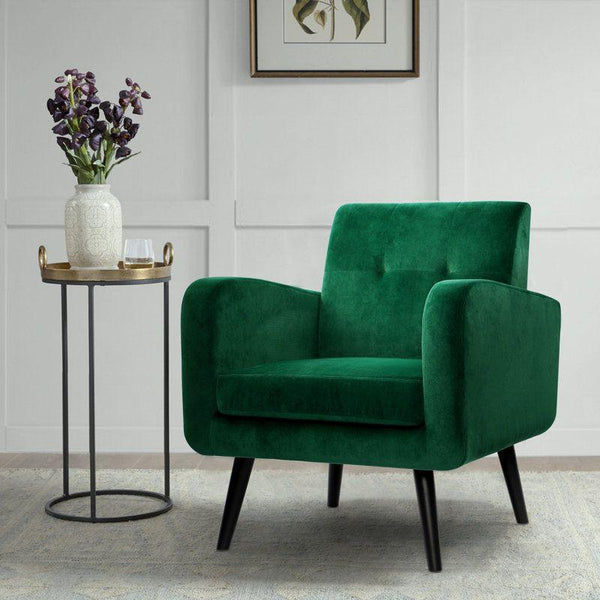 Velvet Chair - Green - 70x50x80 cm - By Alhome - 110113827 - ALHOME