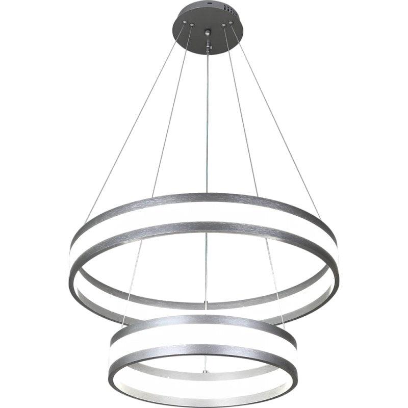 Modern Chandelier With Two Gray Rings With 3 Lights - 85 W By Alhome - ALHOME