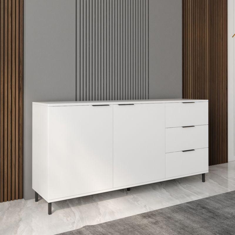 White Console with 2 Doors and 3 Drawers By Alhome - ALHOME