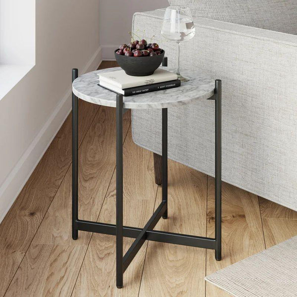 Timeless Marble Grace: Petite Side Table By Alhome - ALHOME