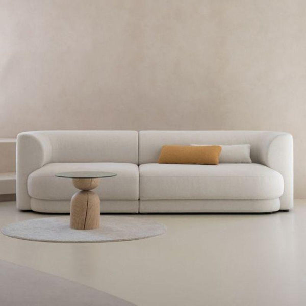 Chic Beige Velvet 3-Seater Sofa Swedish Wood By Alhome - ALHOME