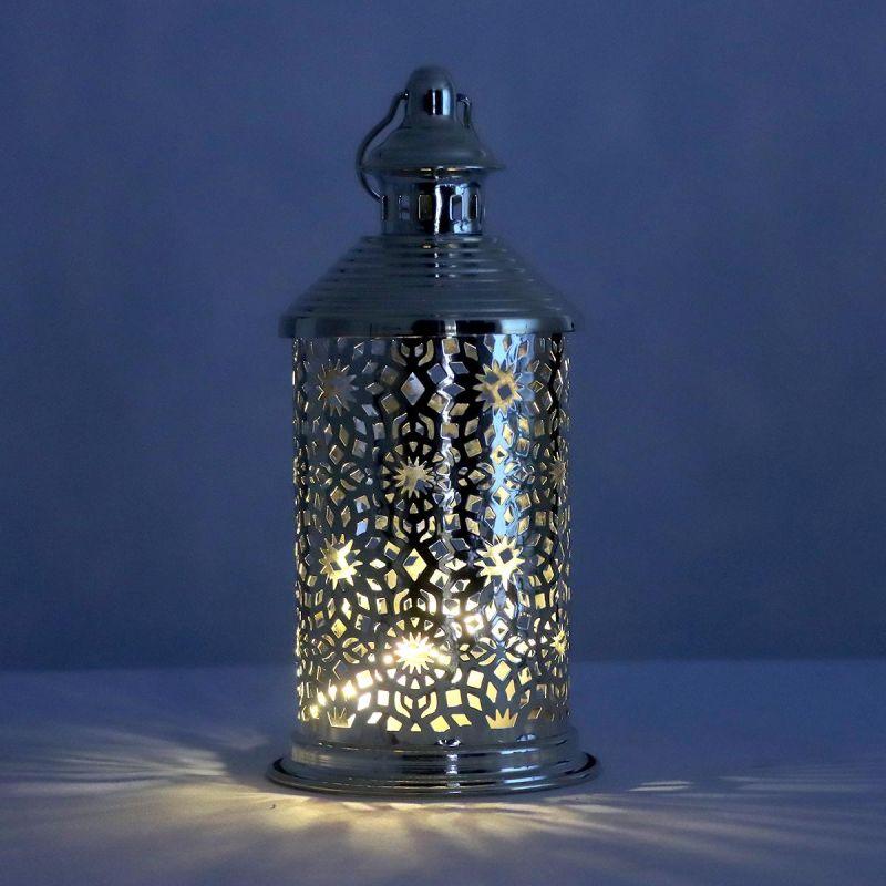 Round Steel Ramadan Lantern With Led Lighting - Gold - 26X12X12 Cm - By Family Ship - 600007809 - ALHOME