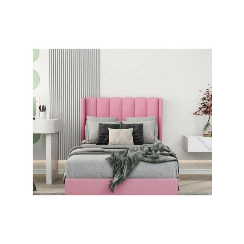 Pink Linen Single Bed Size 120x200 By Alhome - ALHOME