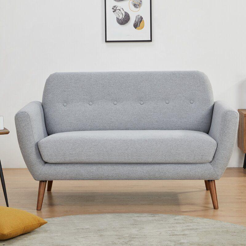 Modern Fashionable Linen 2 Seater Sofa - Grey - 180x85x85 cm - By Alhome - ALHOME