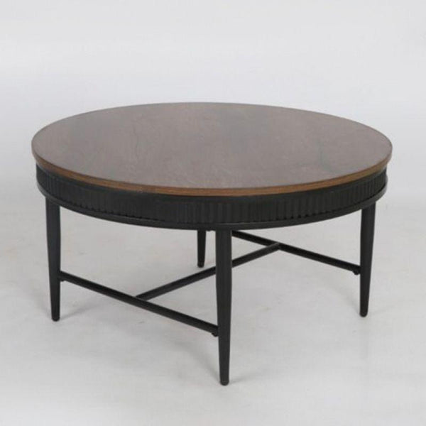 Center Table With Wood Surface And Metal Frame - Dark Wood By Alhome - ALHOME