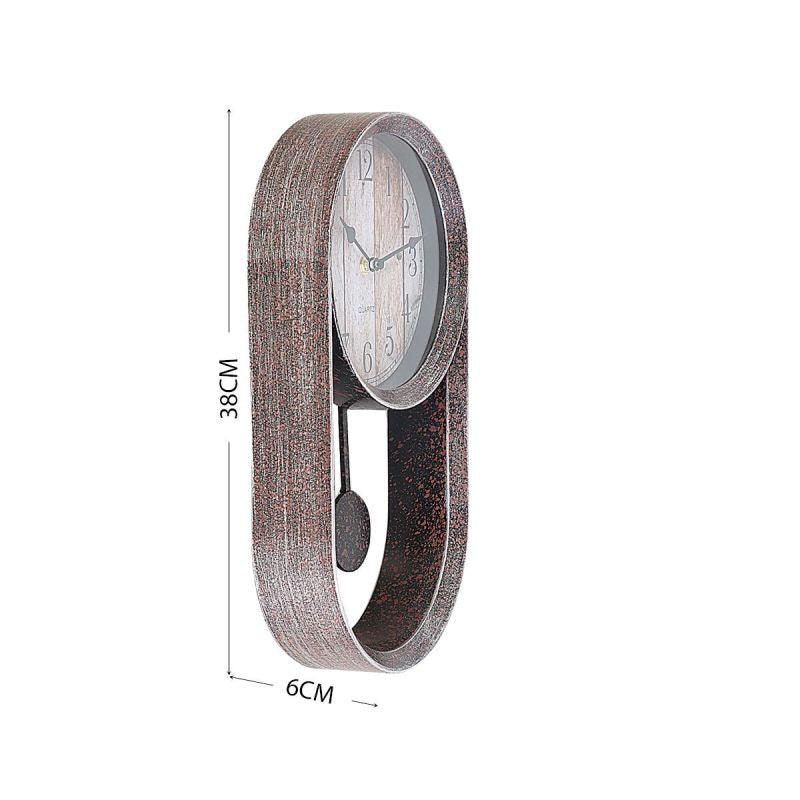 Battery Operated Circular Pendulum Wall Clock - Multi Color - 20x38x6 cm - By Family Ship - ALHOME