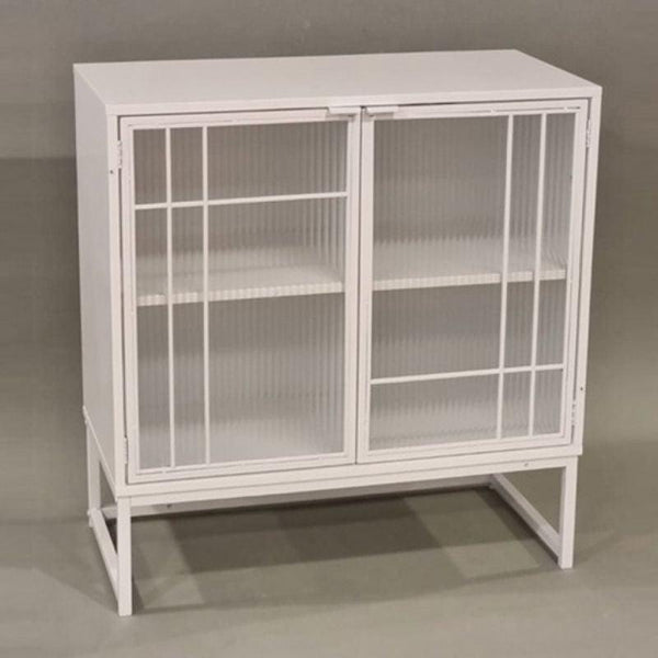 Wood And Glass Storage Cabinet - White - By Alhome - ALHOME