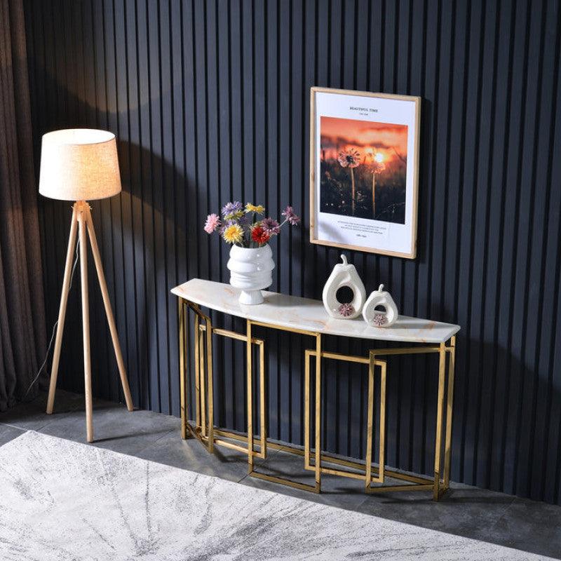 Sleek Iron and Marble Console Table By Alhome - 110110468 - ALHOME