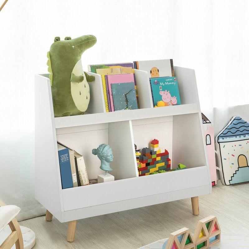 Kids Bookcase: 85x35x76 Wood, White by Alhome - ALHOME