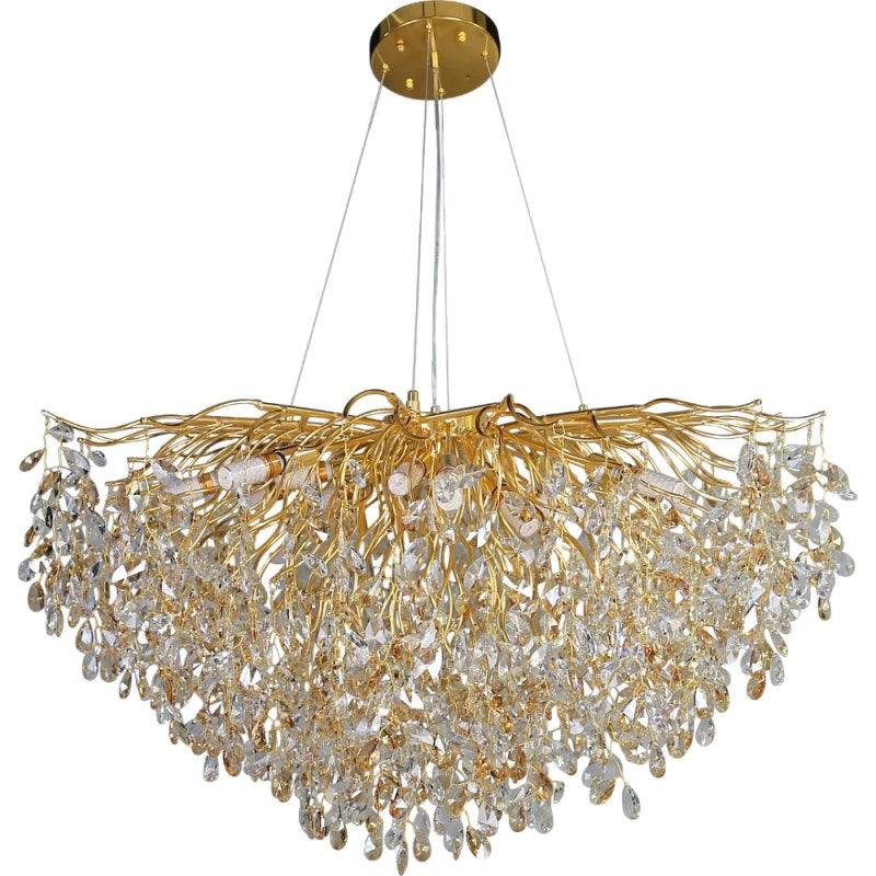 Modern Chandelier - Gold+Honey+Transparent - E14*15L - Diameter 100 Cm By Alhome - ALHOME