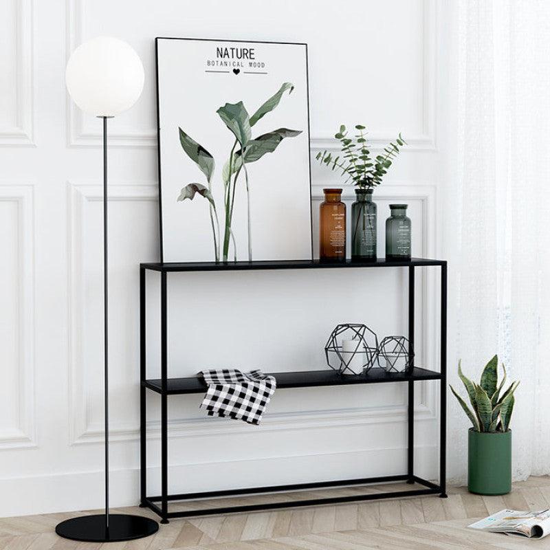 Modern Iron Console with Glass Elegance By Alhome - ALHOME