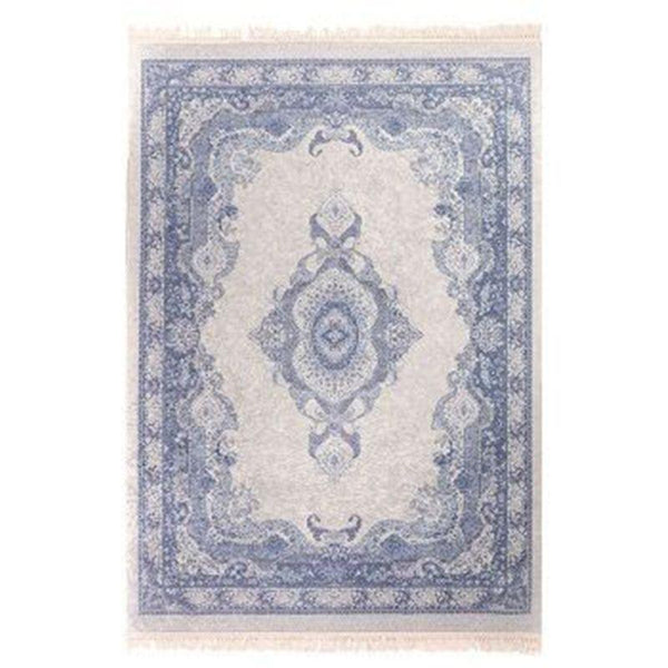 Soft Turkish Velvet Rectangular Rug - Blue - By In House - ALHOME