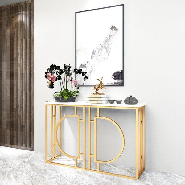 Modern Iron and Marble Console Table By Alhome - ALHOME