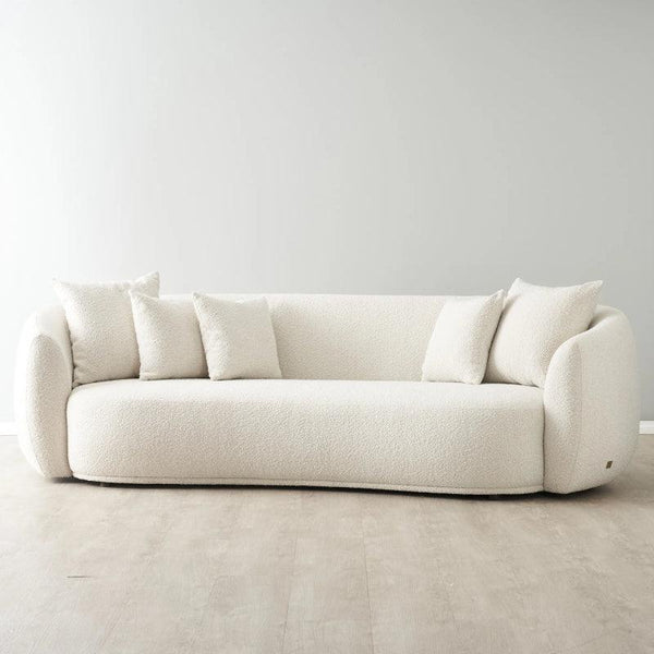 Boucl√© 3-Seater Sofa in Elegant Beige By Alhome - ALHOME