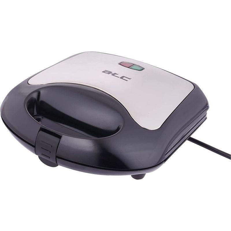 ATC Non-Stick Sandwich Maker 700 W - Black & Silver - H-SM0203S - 