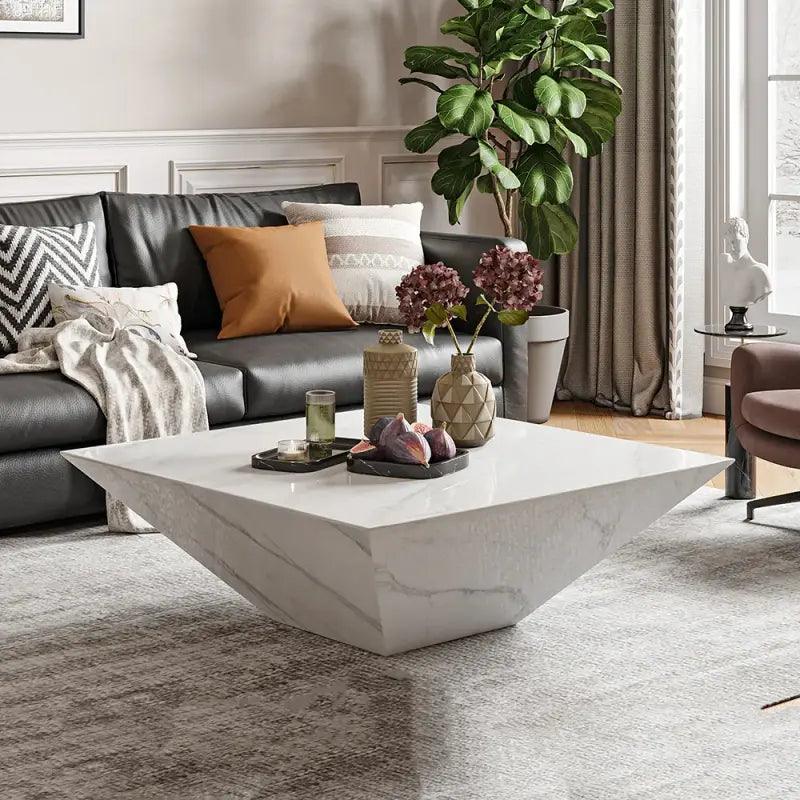 Estorio White Marble Center Table By Alhome - Zrafh.com - Your Destination for Baby & Mother Needs in Saudi Arabia