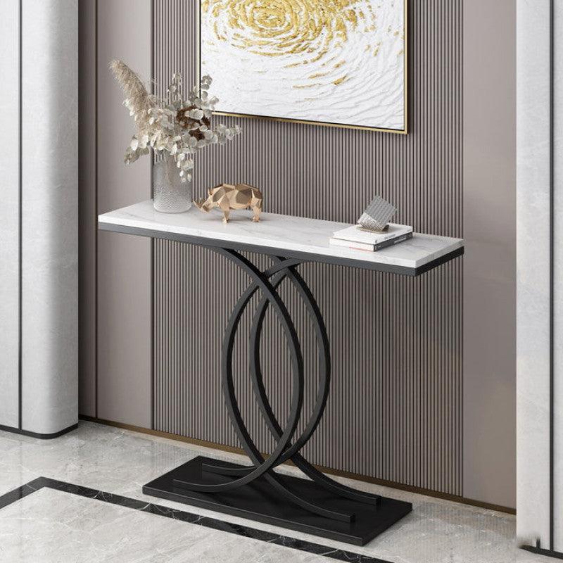 Elegant Iron and Marble Console" By Alhome - ALHOME