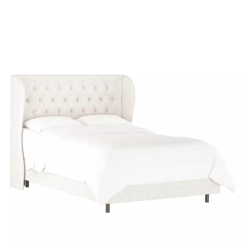 Luxe Collection: Swedish Wood King Bed - Elegance Ivory Opulence (160x200x140) by Alhome - ALHOME