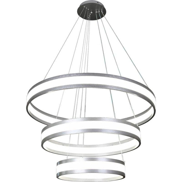 Modern 3-Ring Gray Chandelier With 3 Lights - 150 W By Alhome - ALHOME