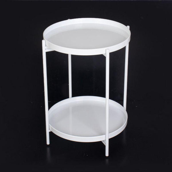 Two-Tier Metal Table In White By Alhome - ALHOME