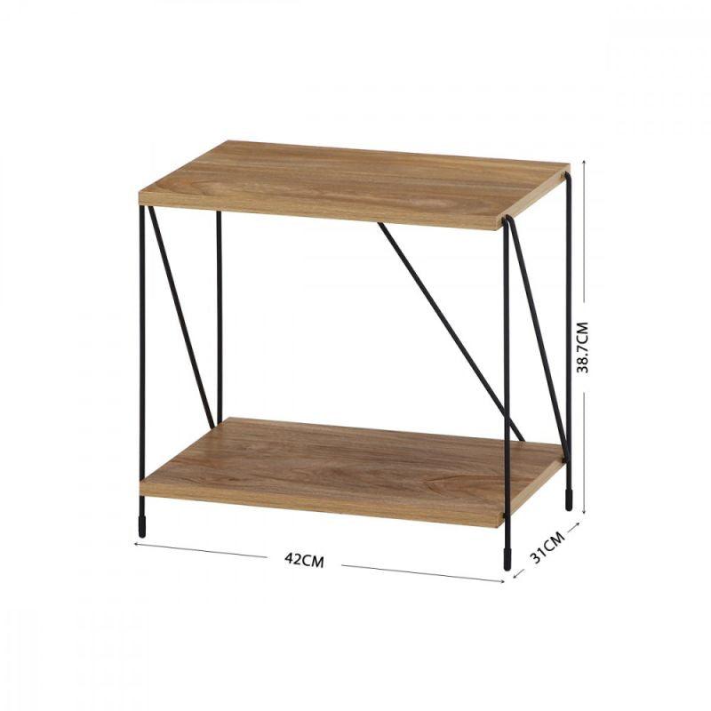 Multi-Use Shelving Unit With Two Layers From Malaysian Wood - 82x31x38.7 cm - By Baity - ALHOME