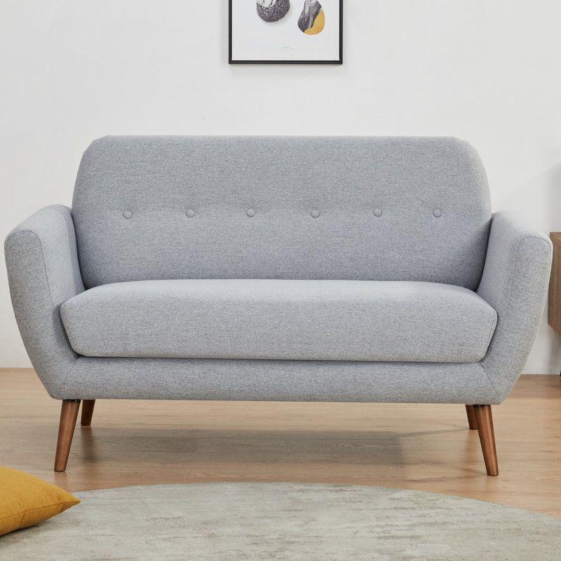 Modern Fashionable Linen 2 Seater Sofa - Grey - 180x85x85 cm - By Alhome - ALHOME