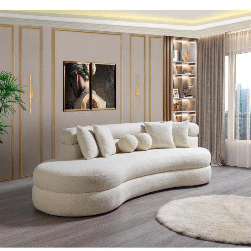 Luxurious Comfort: Beige 3-Seater Bouclâˆڑآ© Sofa By Alhome - ALHOME