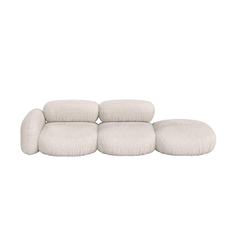 3-Seater Beige Velvet Sofa By Alhome - 110111360 - ALHOME