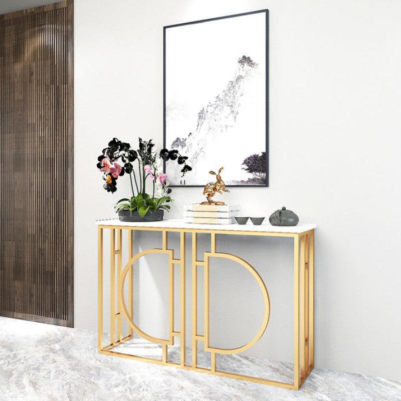 Modern Iron and Marble Console Table By Alhome - ALHOME