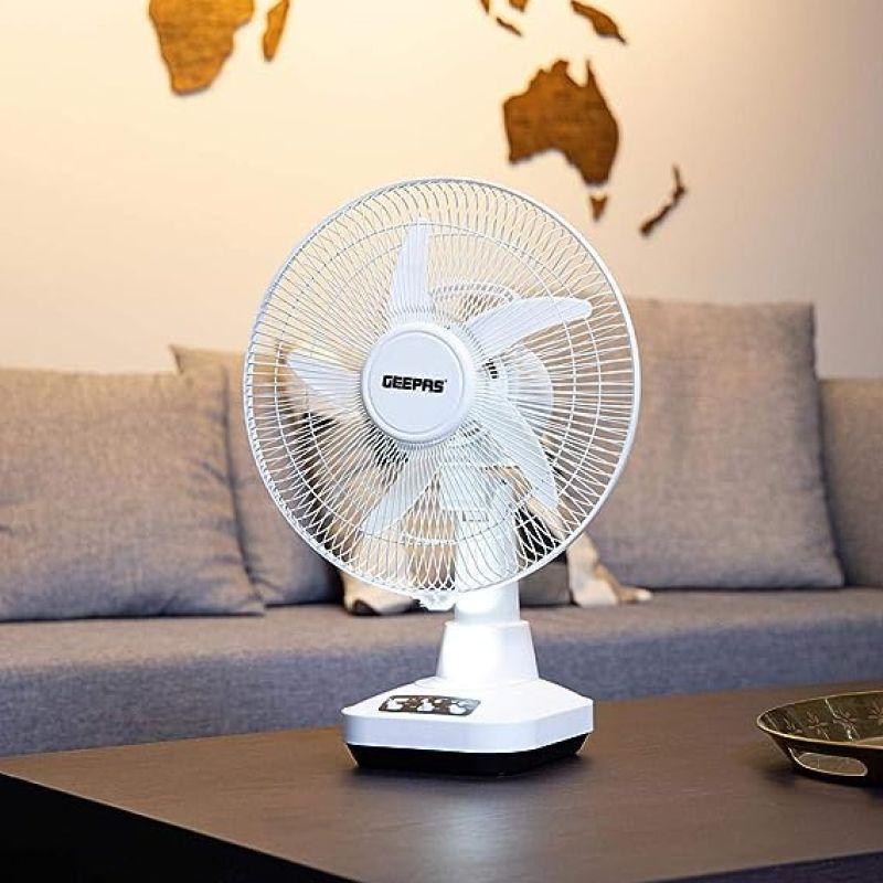 Geepas Rechargeable 12 Inch Oscillating Fan - GF21118 - .com - Your Destination for Baby & Mother Needs in Saudi Arabia