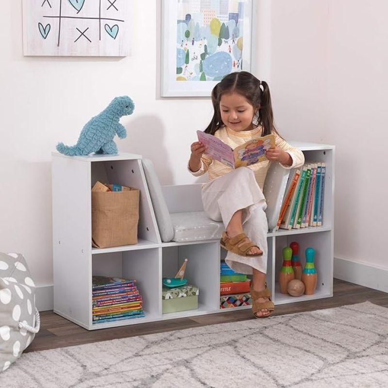 Dreeba Bookcase With Reading Nook - White - .com - Your Destination for Baby & Mother Needs in Saudi Arabia