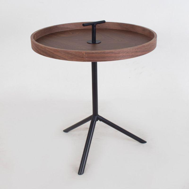 Service Table With A Modern Design With A Wooden Surface And Black Iron Legs By Alhome - ALHOME