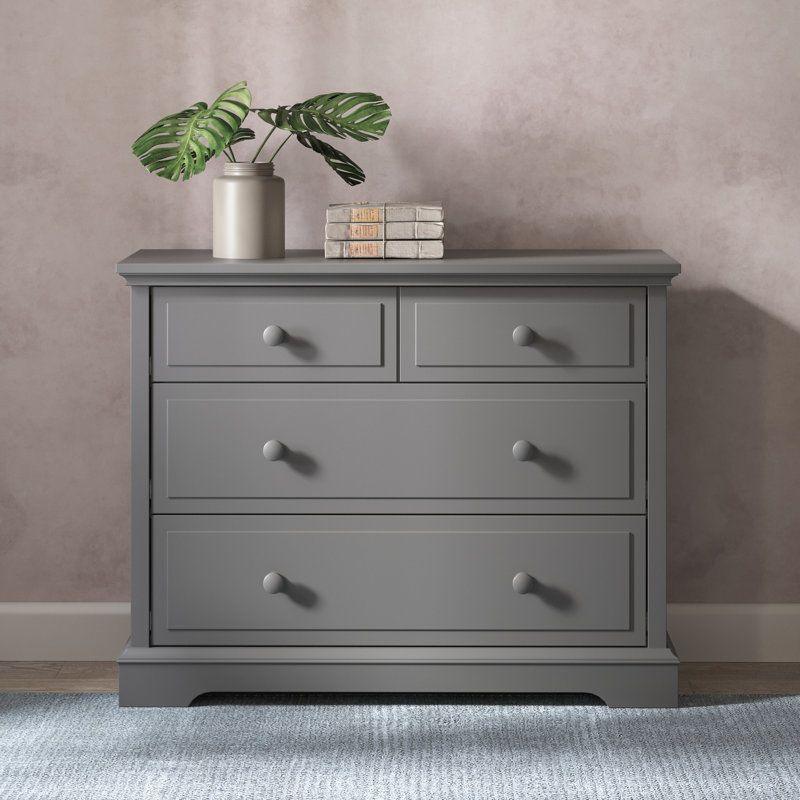 Kids Dresser: 105x44x83 Wood, Grey by Alhome - ALHOME