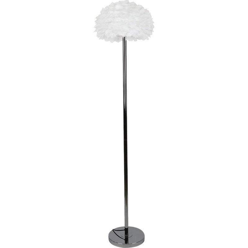 Modern Silver Floor Stand With Light Bulb - Lamp Base Size E27 By Alhome - ALHOME