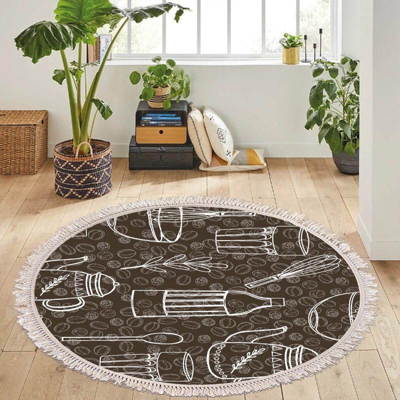 Velvet Turkish Round Decorative Carpet - Grey - By In House - ALHOME