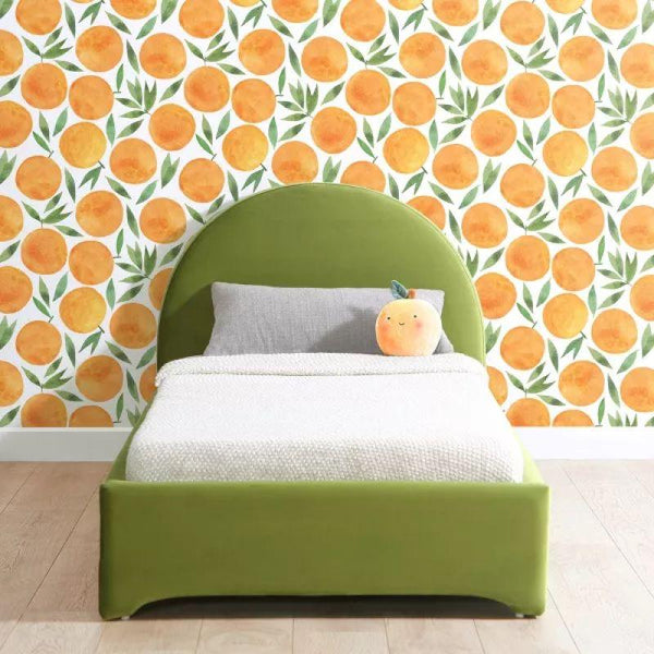 Kids' Green Fabric Upholstered MDF Bed: Vibrant Elegance, 120x200x140 cm by Alhome - ALHOME