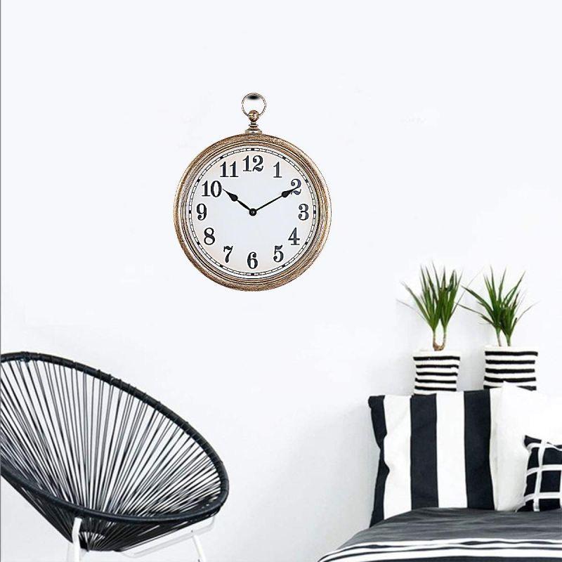 Battery Operated Plastic Round Wall Clock - Multi Color - 35X50X5.5 Cm - - By Family Ship - ALHOME